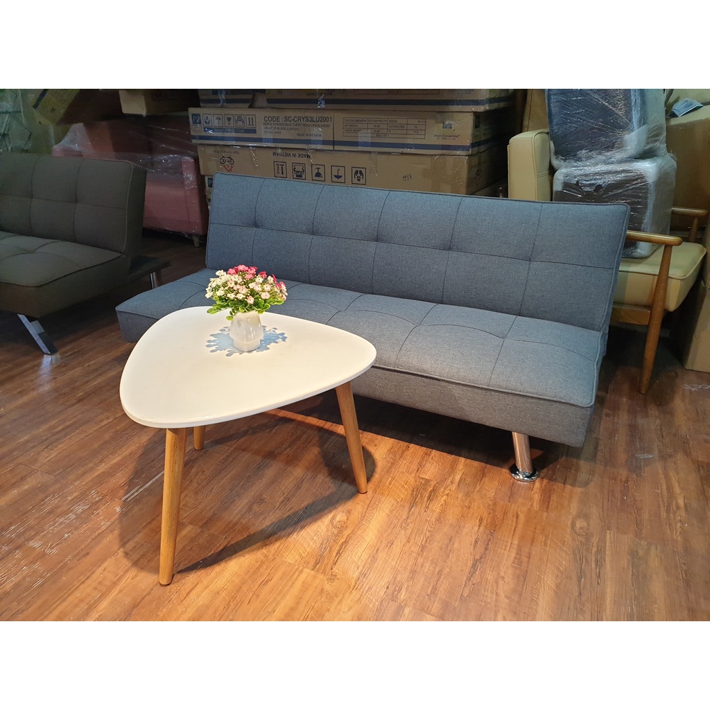 Bộ Ghế Sofa Bed Màu Xám Lông Chuột Kiêm Giường Ngủ Đa Năng Thông Minh Cho Nhà Nhỏ