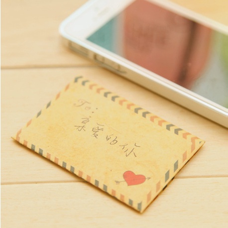 Phong Bì Mini Bằng Giấy Kraft Họa Tiết Hoạt Hình Dễ Thương Phong Cách Retro