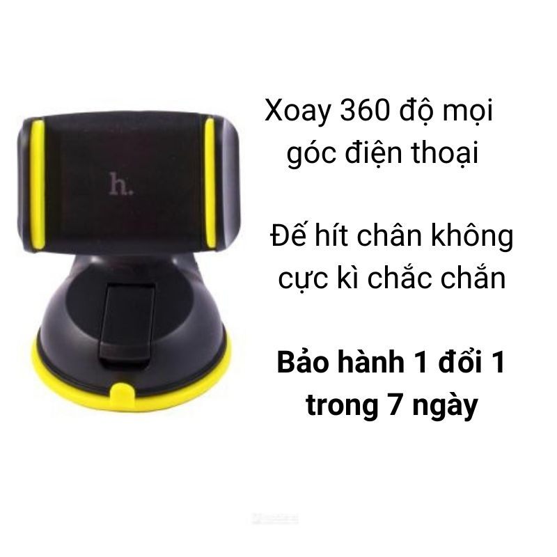 Giá đỡ điện thoại trên ô tô kẹp điện thoại trên xe hơi xoay 360 độ đế hít chân không chắc chắn Hoco CA5 | BigBuy360 - bigbuy360.vn