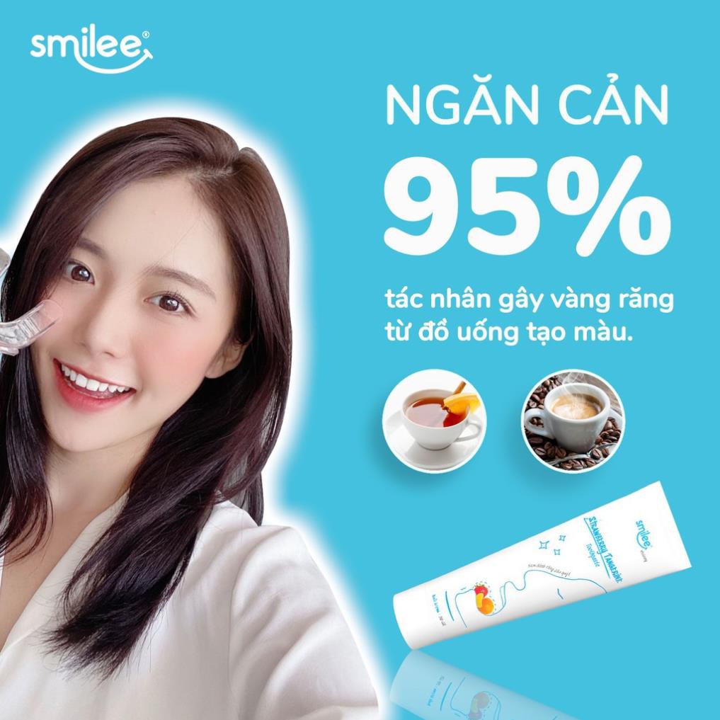 [Nowship 0đ + Quà  + ⚡43%] Kem Đánh Răng Smilee, Trắng răng-Thơm mát-An toàn, Chiết xuất Dâu-Quýt, Nhập khẩu USA