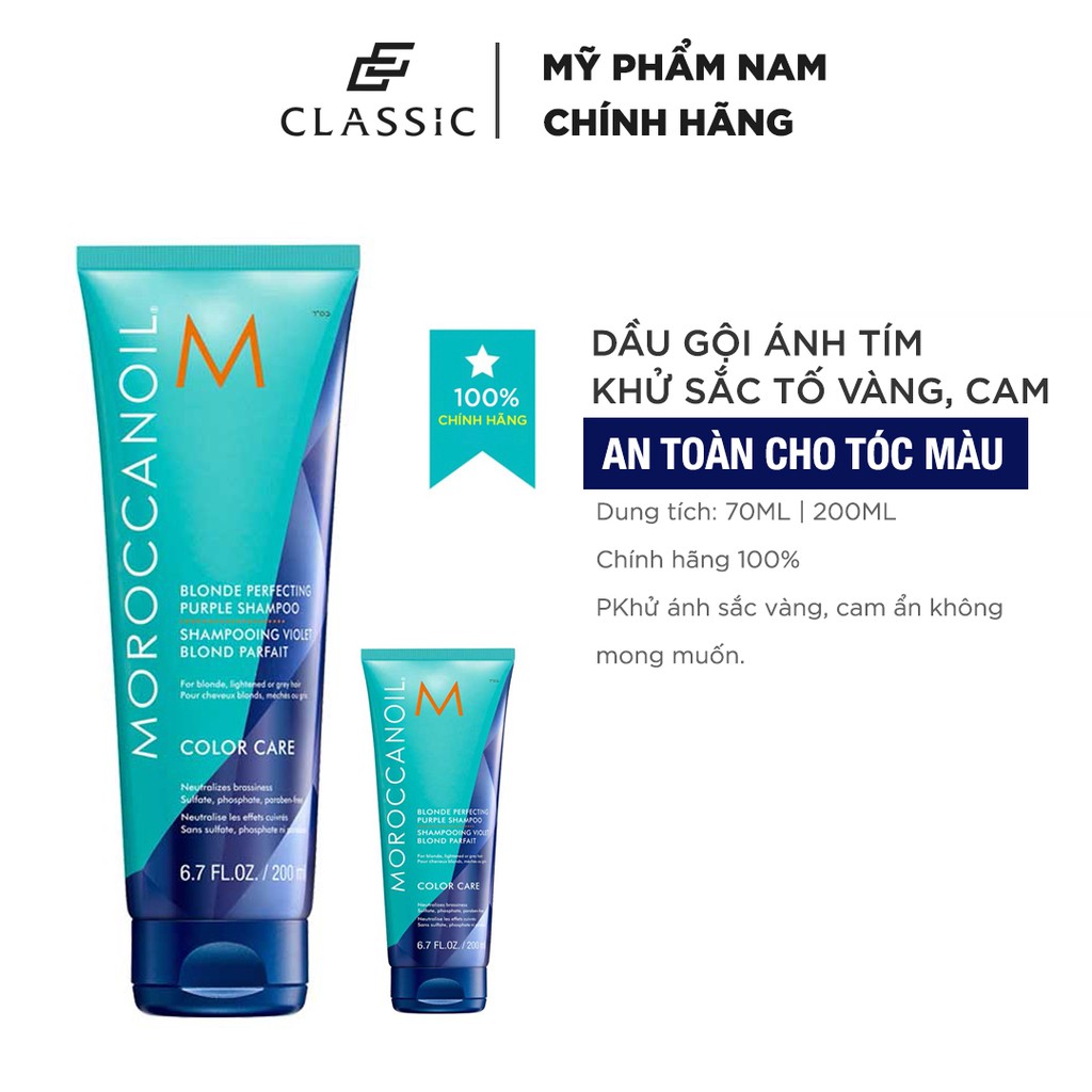 Dầu Gội Ánh Tím Khử Sắc Tố Vàng Moroccanoil Blonde Perfecting Purple Shampoo