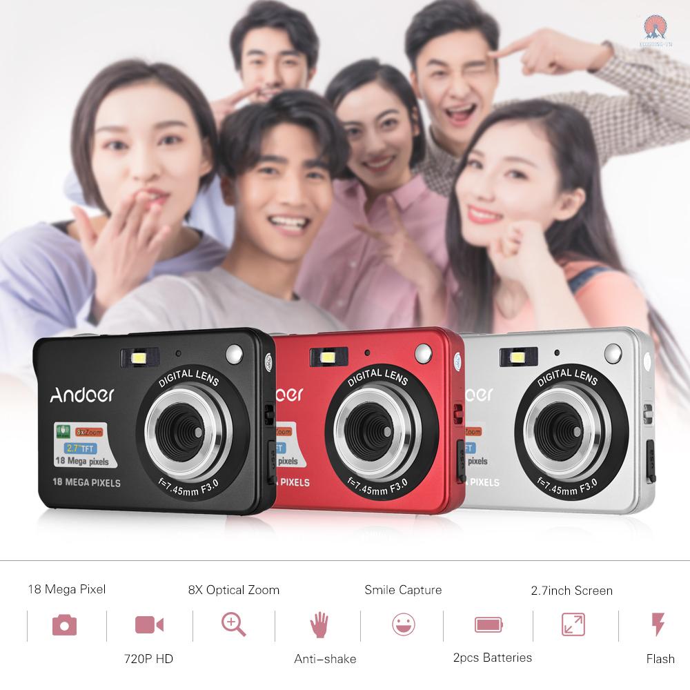 Máy quay video kỹ thuật số Andoer 18M 720P HD 8 lần pin 2.7inch có thể sạc lại cho trẻ em
 | BigBuy360 - bigbuy360.vn
