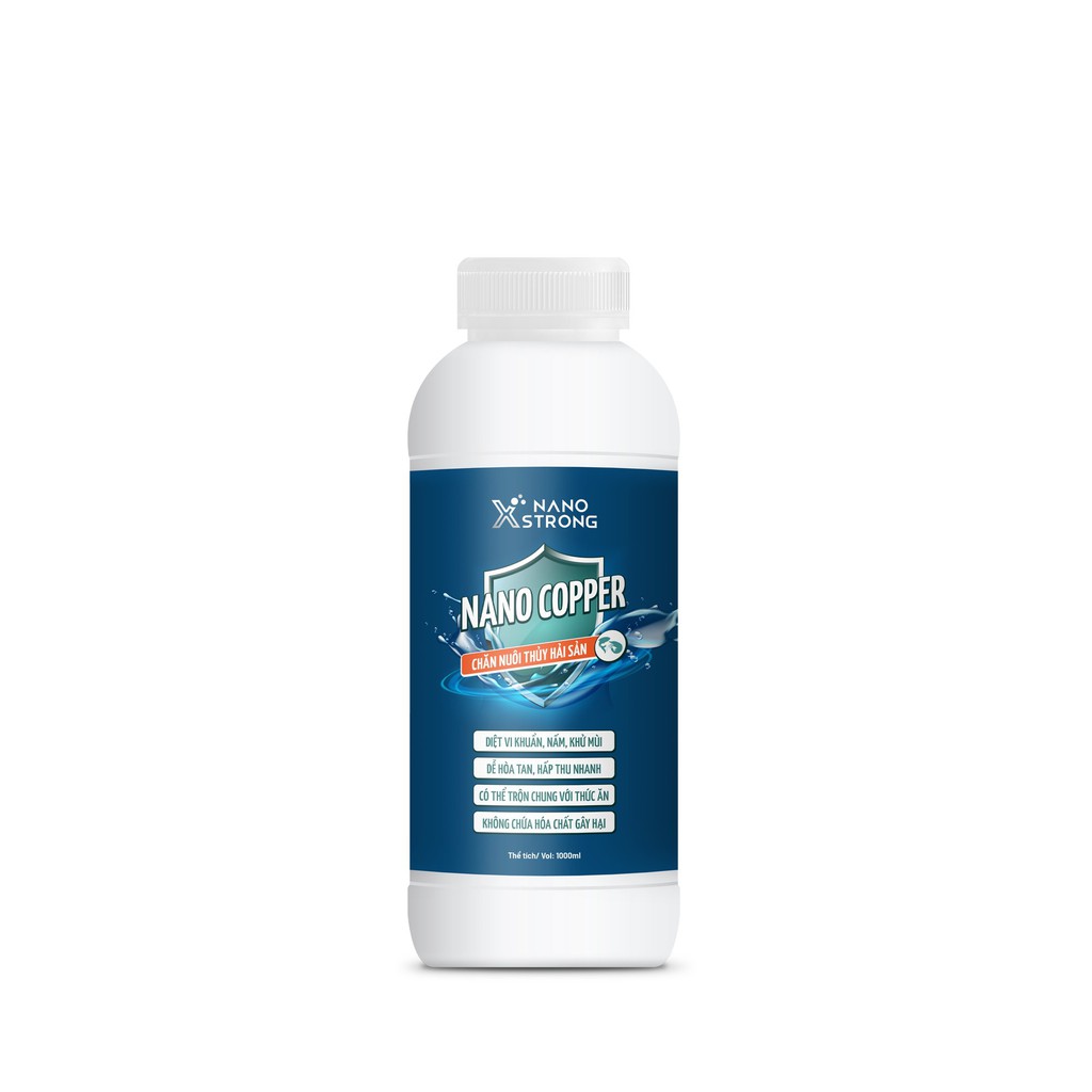 Nano đồng  Nano Xstrong xử lý tảo, khử mùi nước, diệt khuẩn, giúp tôm lột xác 1000ML