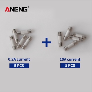 ANENG Ống Cầu Chì Gốm 5X20mm 5 * 200hA + 5 * 10A