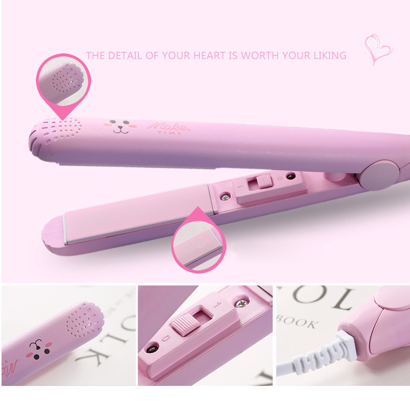 【CELE】Curling Rod Hair Straightener Student Mini Electric Splint Straight Curl Dual-use Bangs Straight Curler