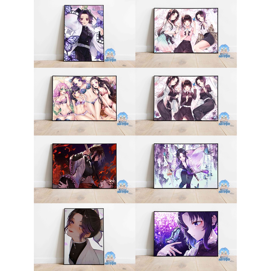 Tranh poster A3 dán tường Kochou Shinobu  (8) Anime Manga Kimetsu No Yaiba - 2D Tộc Shop