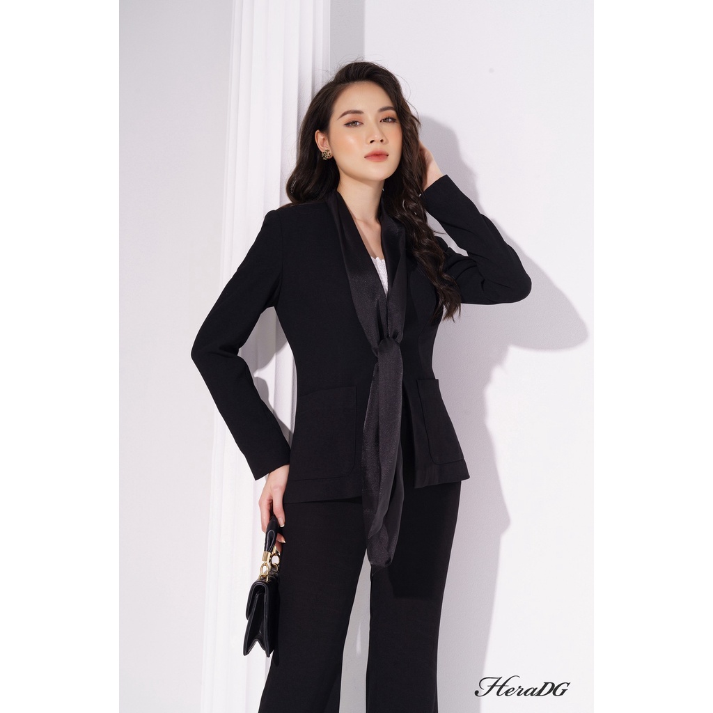Áo vest nữ phối cổ tơ HeraDG WAVBA005