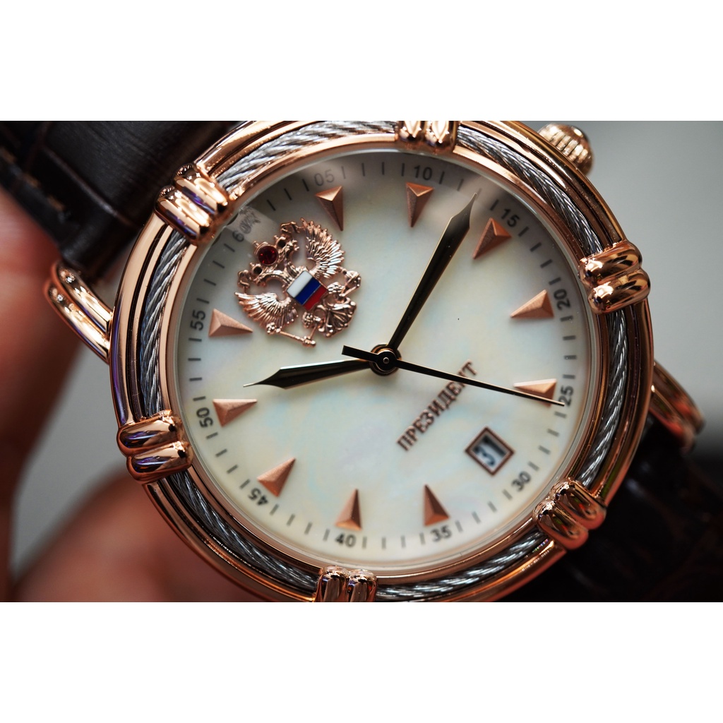 Đồng hồ nam Poljot thương hiệu Nga, máy automatic dây da bò, sang trọng đẳng cấp