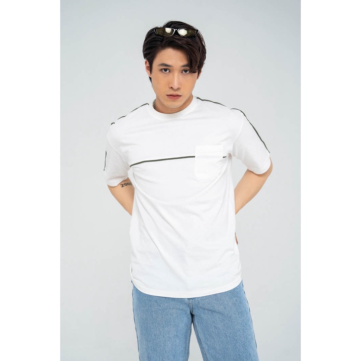 Áo Thun BOO Nam Dáng Loose Vải Cotton Cao Cấp Phối Lé Màu Sắc Cá Tính
