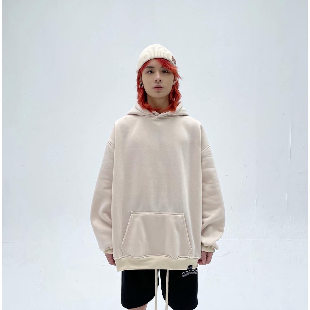 Áo hoodie unisex nỉ trơn basic LEILA STORE áo nỉ phối mũ form rộng dáng unisex Local Brand | BigBuy360 - bigbuy360.vn