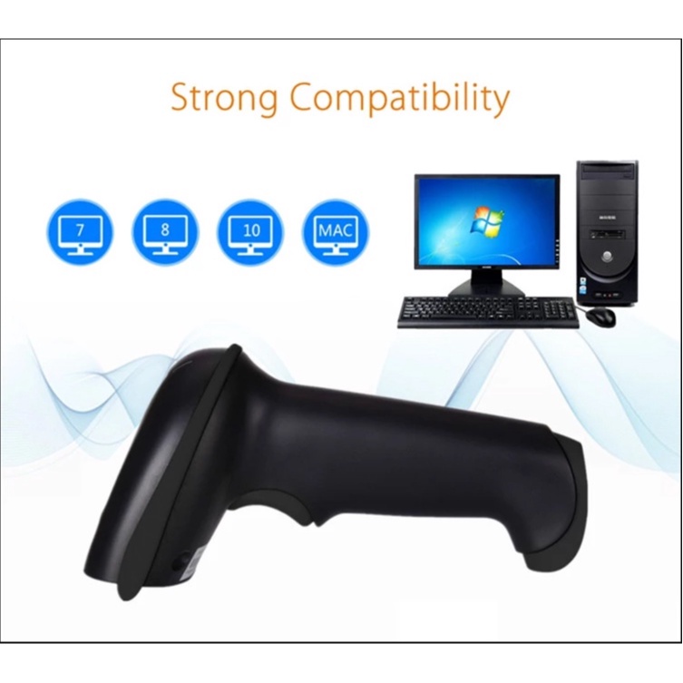 Máy quét mã vạch không dây YHD 5100 2D, Đầu đọc mã vạch không dây kết nối xa tới 400m dùng trên Laptop, PC