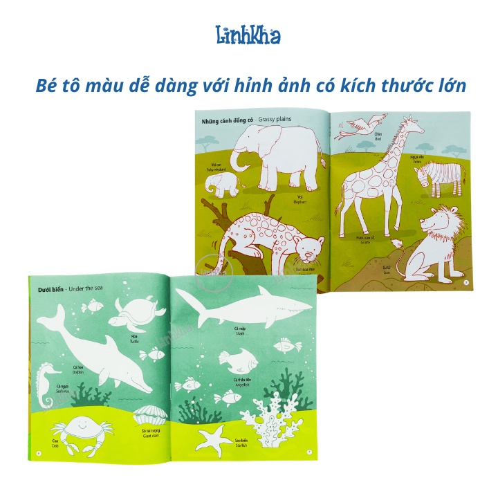 Sách Tô Màu Bóc Dán Cho Bé Vừa Vẽ Vừa Dán Sticker - Đinh Tị