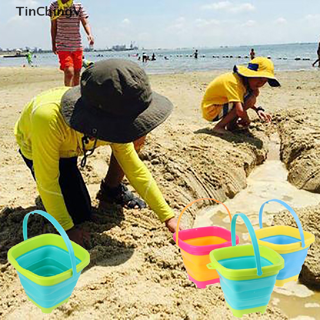 Xô Nhựa Đựng Cát / Đồ Chơi Đi Biển Gấp Gọn Đa Năng