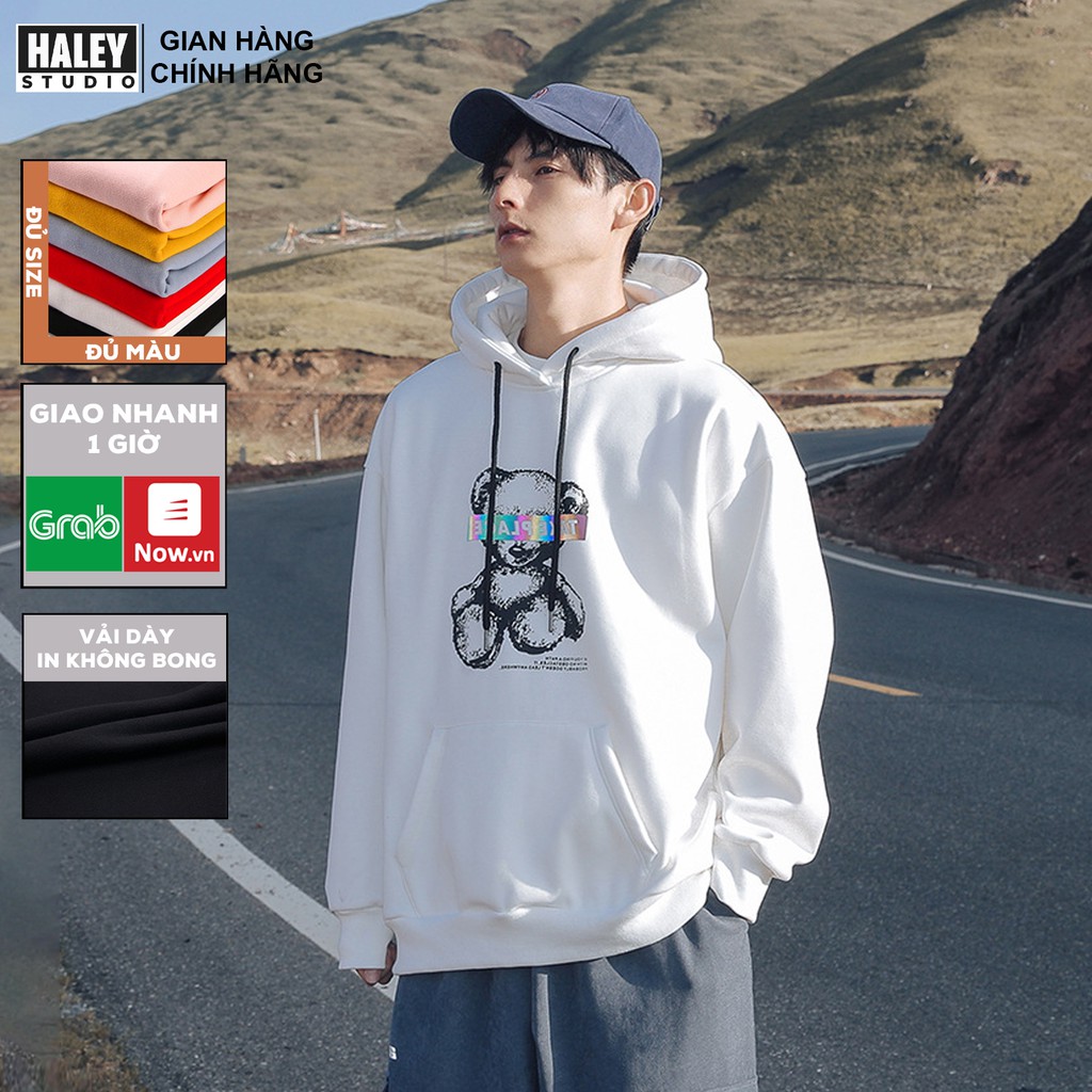 Áo Hoodie gấu 7 màu Take Place 7 Unisex phong cách Hàn Quốc cá tính, Chất Nỉ Dày Dặn Ấm Áp mã HD96 - Quà tặng ngẫu nhiên