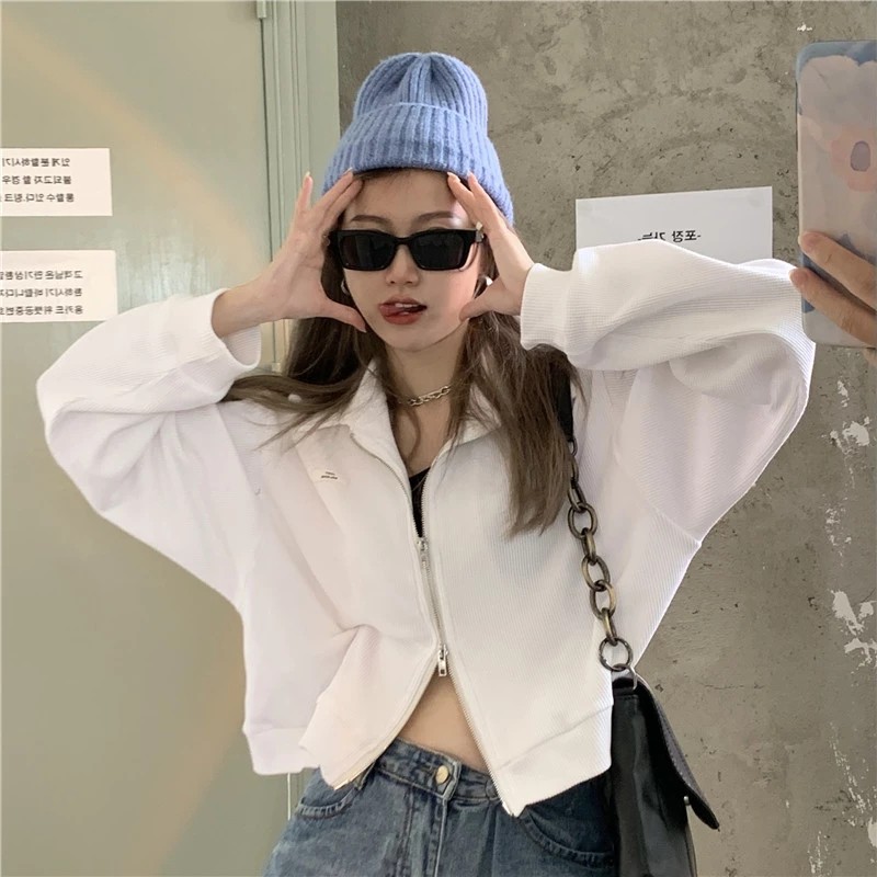 Áo Khoác Dáng Croptop Khóa 2 Đầu M880-1-Teen 888