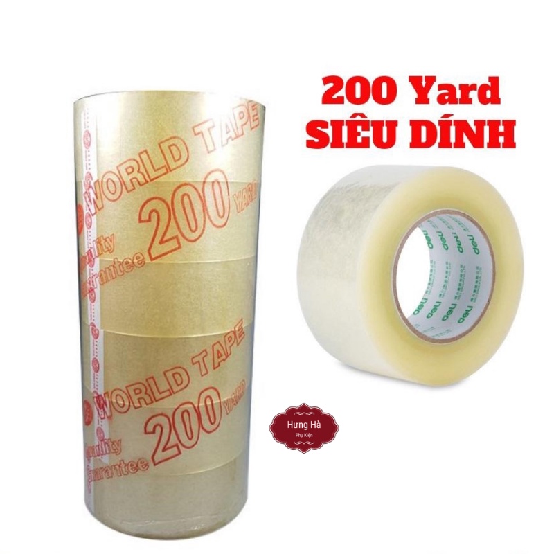 Băng keo đóng hàng 200 YARD siêu dính 1 cuộn nặng 300gram /1 cây 6 cuộn 1KG8/cây chất lượng cao chắc chắn