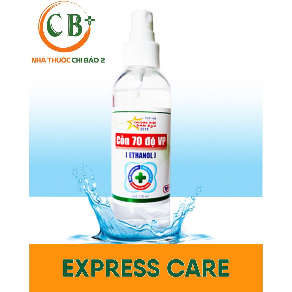 ✅ [CHÍNH HÃNG] Cồn 70 độ VP diệt khuẩn chai xịt nhỏ bỏ túi tiện dụng (chai nhỏ 100ml).