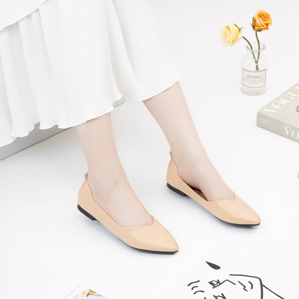 [Mã FATHANG5 giảm 10K đơn 50K] Giày búp bê nữ mũi nhọn đế bệt MWC NUBB- 2170 | BigBuy360 - bigbuy360.vn