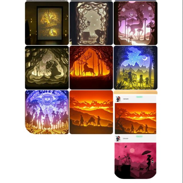 Lighbox đèn ngủ đèn trang trí thủ công