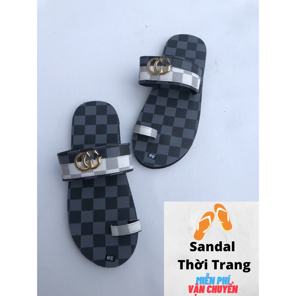 Dép cặp nam nữ, SANDALTHOITRANG Dép quai ngang nam nữ, Đế Ô vuông full size 30-44