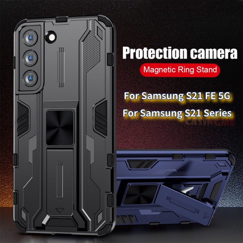 Ốp Điện Thoại Cứng Kiểu Áo Giáp Gắn Giá Đỡ Chống Sốc Cho Samsung Galaxy S21 Fe 5G S 21 Ultra Plus Fe S21FE 4G
