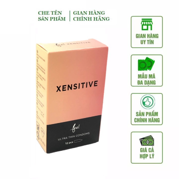 Bao cao su siêu mỏng cao cấp Feel Ultra thin Xensitive - bcs 12 chiếc