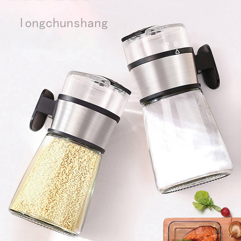 Lọ thủy tinh đựng gia vị chống ẩm dạng nhấn cao cấp