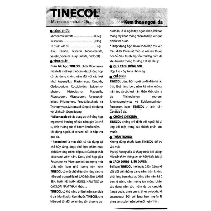 ✅ Kem Bôi Ngoài Da Tinecol (6g)