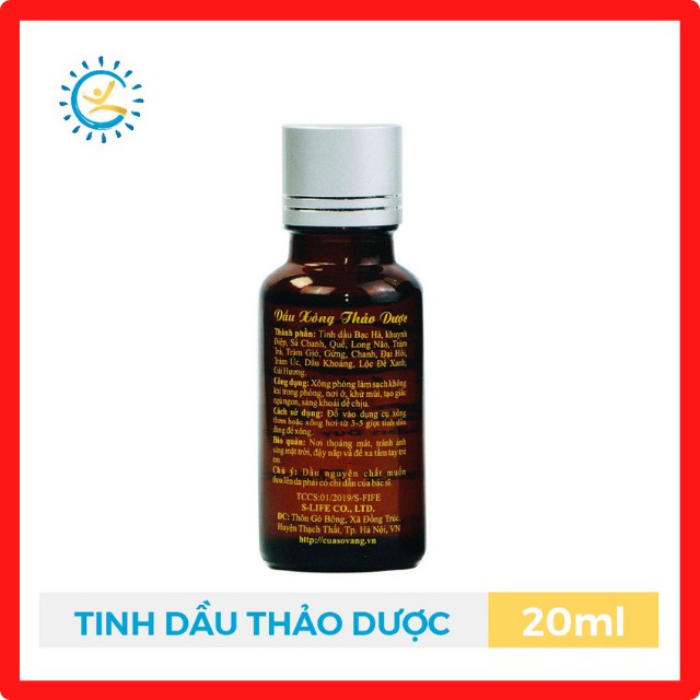 Tinh Dầu Xông – Tinh Dầu Thảo Dược Thiên Nhiên Cửa Sổ Vàng Giúp Thư Giãn, Giảm Mệt Mỏi, Kháng Khuẩn… Lọ 20ml