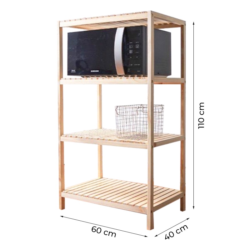 Kệ gỗ để đồ 4 tầng đa năng Tâm House KT04