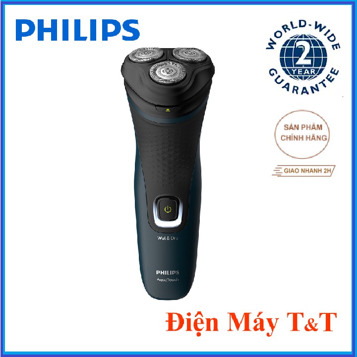 Máy cạo râu khô hoặc ướt Philips S1103,S1301 mẩu mới 2022 thay thế S1121, S1223 - Hàng phân phối chính hãng