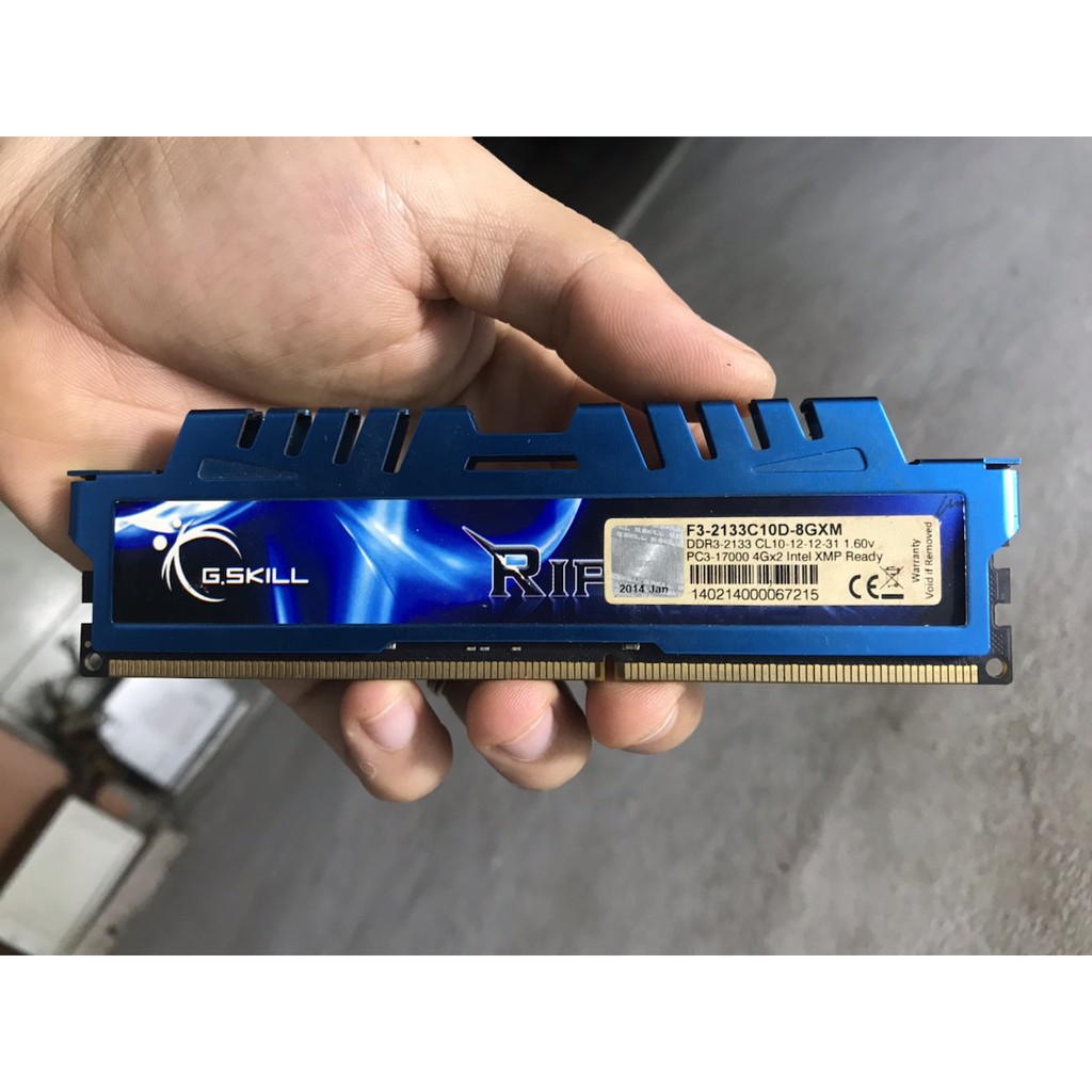 ram cho máy tính bàn GSKILL ddr3 4gb 2133 17000 bus pc3 tản nhiệt xanh decktop PC Ripjaws X G.SKILL