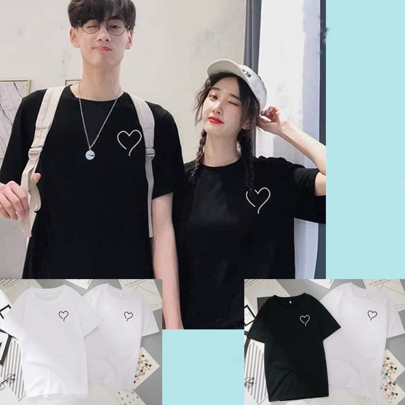 ÁO ĐÔI ÁO CẶP IN HÌNH LOGO TRÁI TIM KHUYẾT