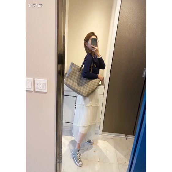 Túi TOTE Gucci 547974 Medium Beige Gg Supreme Canvas Tote 🎁🌈