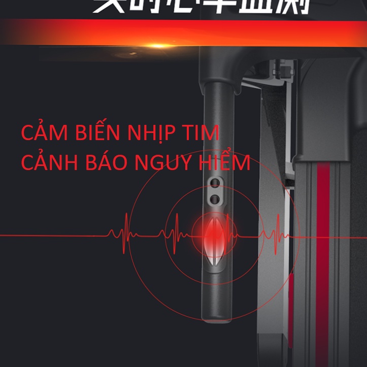 Máy chạy bộ tại nhà 16m/h cảm biến nhịp tim đai chạy 5 lớp giảm ồn điều chỉnh độ dốc tự động, kèm máy đánh mỡ bụng