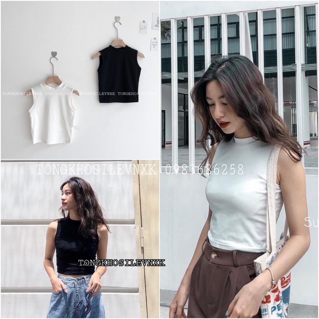 ÁO TANKTOP BODY CROPTOP ĐEN TRẮNG HOT HIT