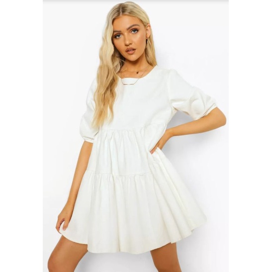Đầm babydoll trắng VNXK đầm baby doll tiered dress in white đầm công chúa xoè tầng xuất khẩu dư xịn