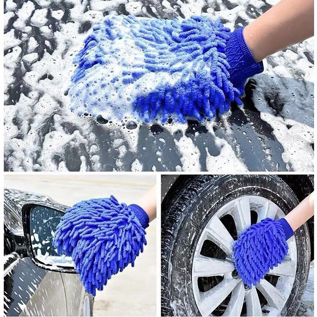 Găng Tay San Hô Rửa Xe Microfiber Siêu Mềm Mịn Tiện Dụng  - Phụ Kiện Ô Tô