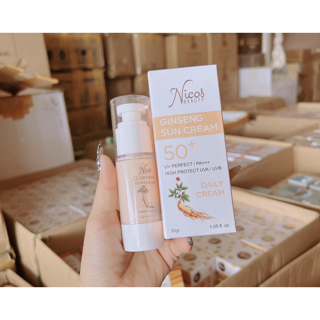 KEM CHỐNG NẮNG RỄ SÂM NICOS CHÍNH HÃNG 30GR