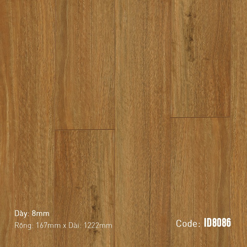 Sàn gỗ công nghiệp Indoor Kích thước (L x W x H): 1221mm x 128mm x 8mm
