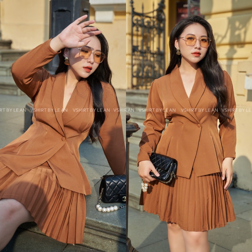 SET ÁO VEST NÂU + CV NÂU DẬP LY