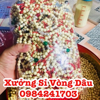 Combo 50c vòng dâu mix bi bạc và đá mệnh