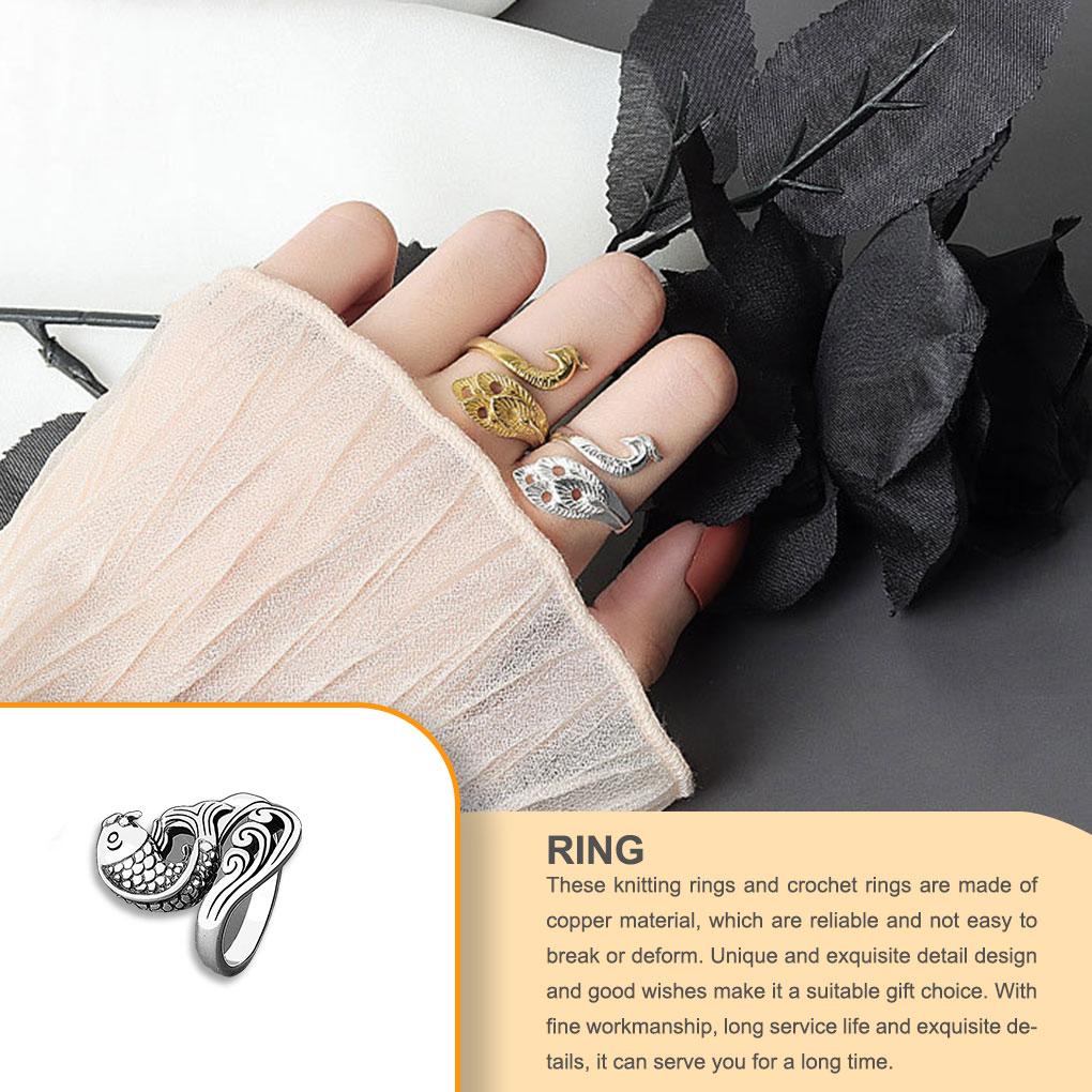 [Buran] Vòng Đan Len Dạng Mở Điều Chỉnh Được Phong Cách Vintage Phụ Kiện May Vá DIY