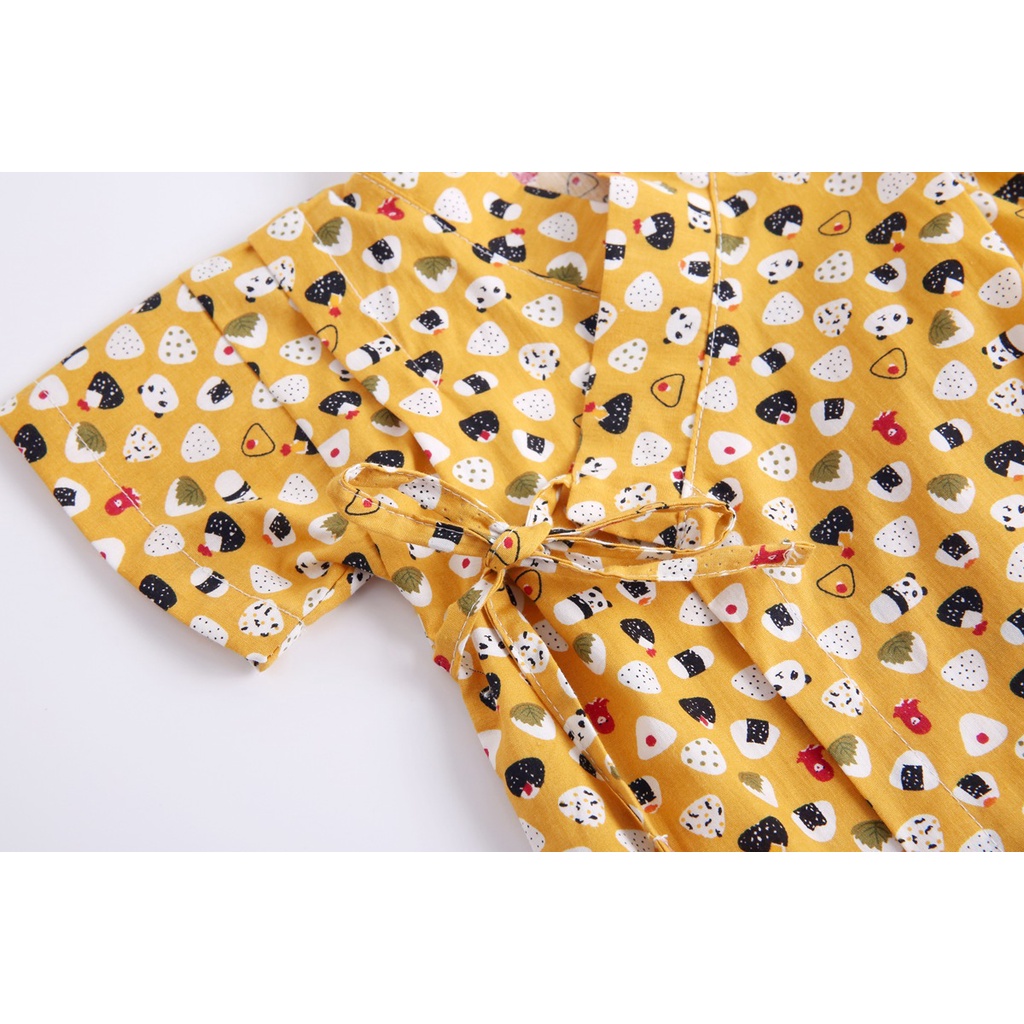 Bộ Đồ Ngủ kimono Tay Ngắn Phong Cách Nhật Bản Dễ Thương Cho Bé Sơ Sinh 0846
