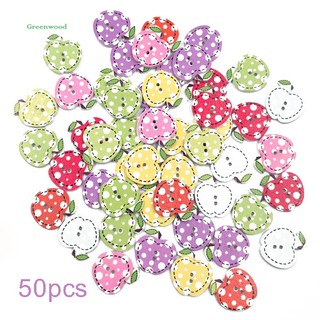 50 nút gỗ hình quả táo trang trí scrapbook , thiệp