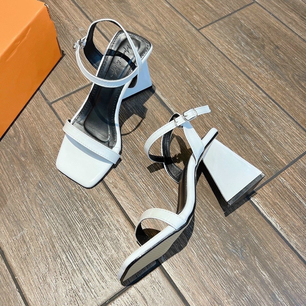 Giày cao gót nữ đế vuông thắt nơ 7 phân, giày sandal 7 phân siêu hot 2022