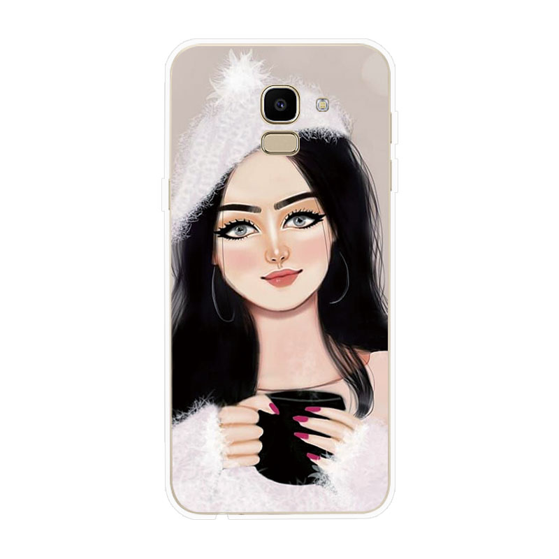 Samsung Galaxy J2 Pro J4 J4+ J6 J6+ Plus J8 2018 Soft TPU Silicone Phone Case Cover Hand Drawn Beauty 3