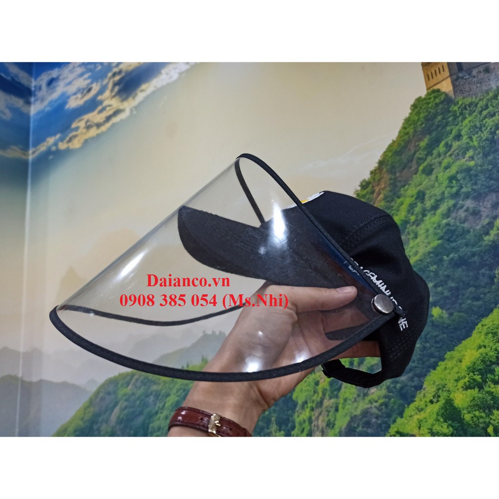 Nón kết có tấm nhựa che mặt, bảo vệ nước bắn vào mặt- Hàng sẵn