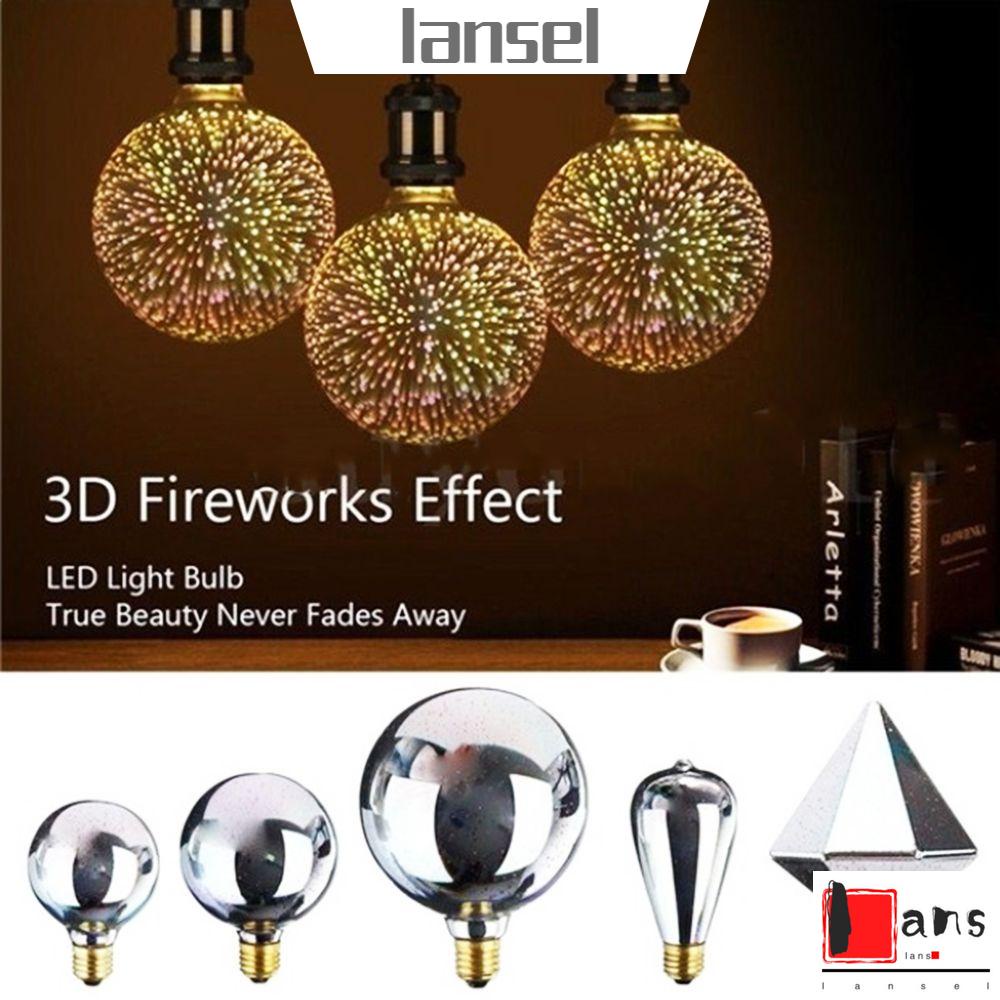 Bóng đèn led E27 3D A60/ ST64/ G80/ G95 từ thủy tinh 3d nhiều màu sắc dùng để trang trí nhà cửa tiện dụng