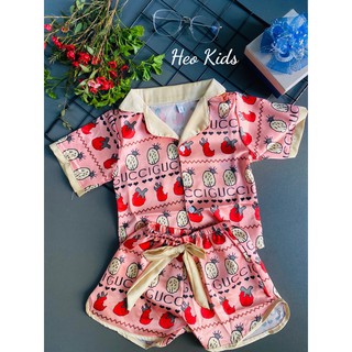 Đồ bộ pijama lụa satin cho bé gái